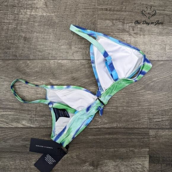 Tommy Hilfiger Tie-Dye Tie-Front Bikini Top Size XL - Picture 3 of 3